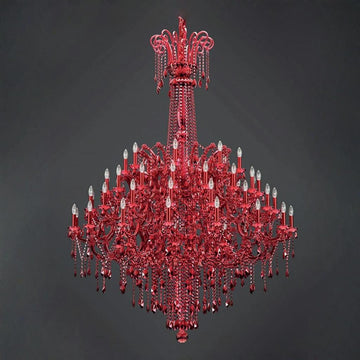 Classic Red crystal chandelier on a dark background