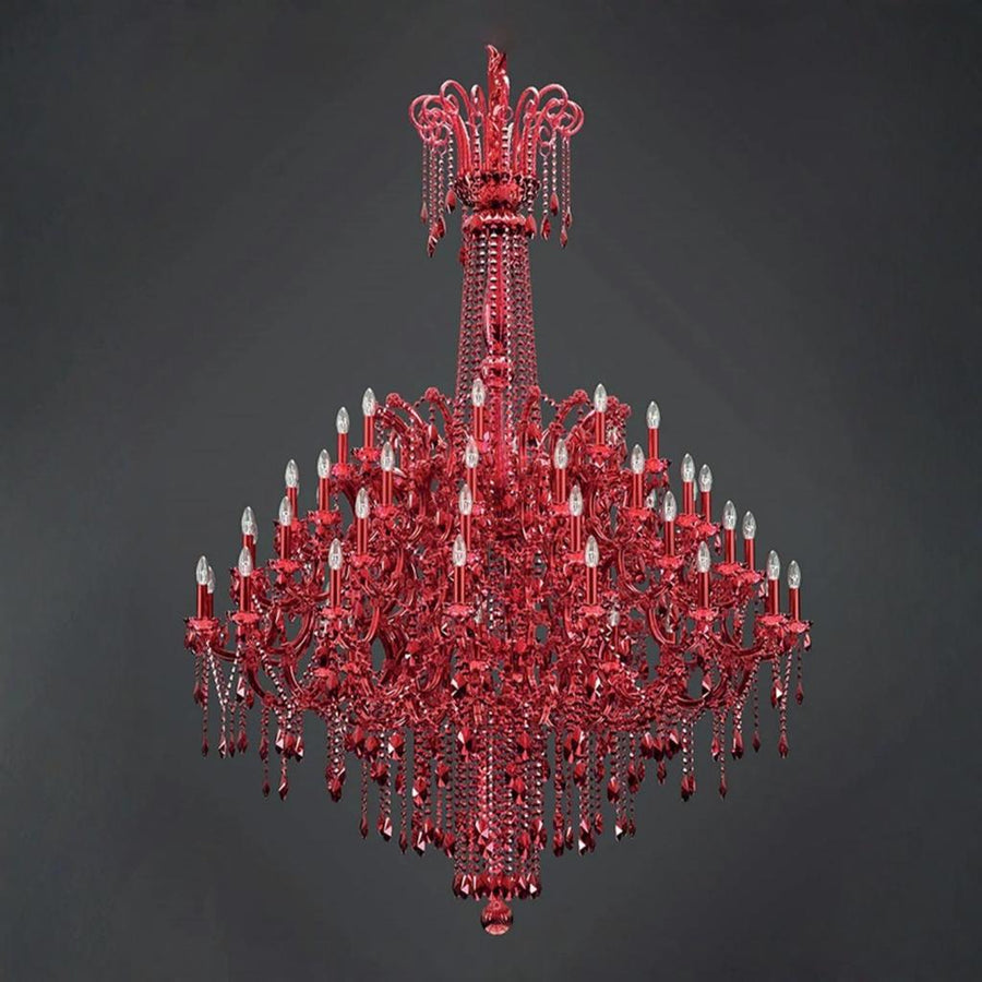 Classic Red crystal chandelier on a dark background
