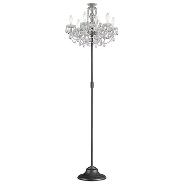 Outdoor Chandelier-style floor lamp from Masiero's Drylight Collection available at Spacio, with black base on a white background