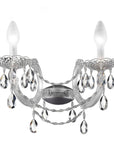 Outdoor Decorative wall sconce with crystal accents on a white background