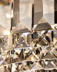 Close-up of a chandelier with crystal-like design