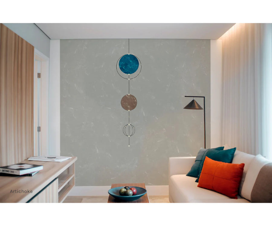 Meystyle Boutique Photon LED Wallpaper with celestial-inspired LED patterns, enhancing wall decor with a futuristic touch. Available at Spacio India.