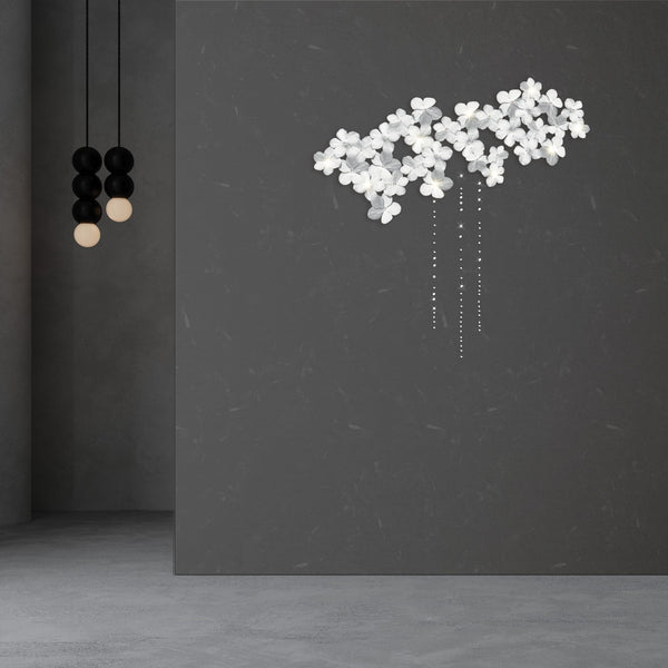Meystyle Cloud Boutique LED Wallpaper - Luxury floral-inspired illuminated wallpaper from the UK, available at Spacio India.