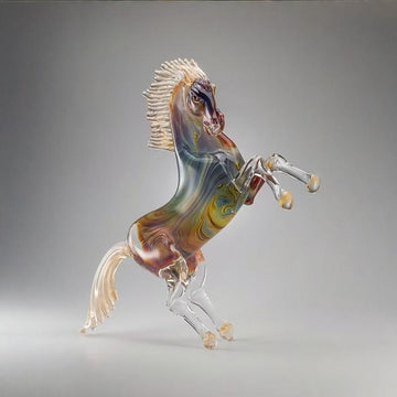 Horse Rearing Calcedonio Crystal Medium