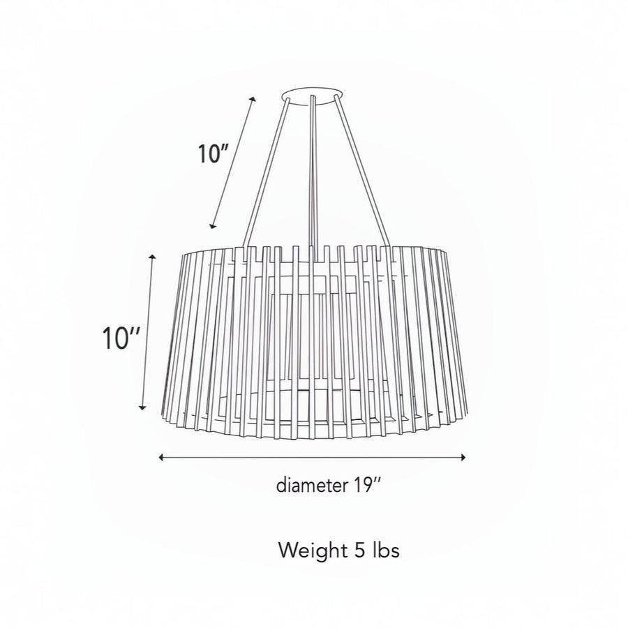 Measurement chart of a solar pendant light with dimensions and weight on a white background