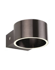 Bronze wall-mounted rechargeable light fixture on a white background
