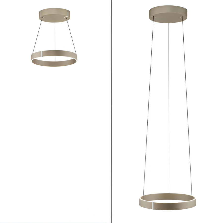 Two pendant lights with circular designs on a white background