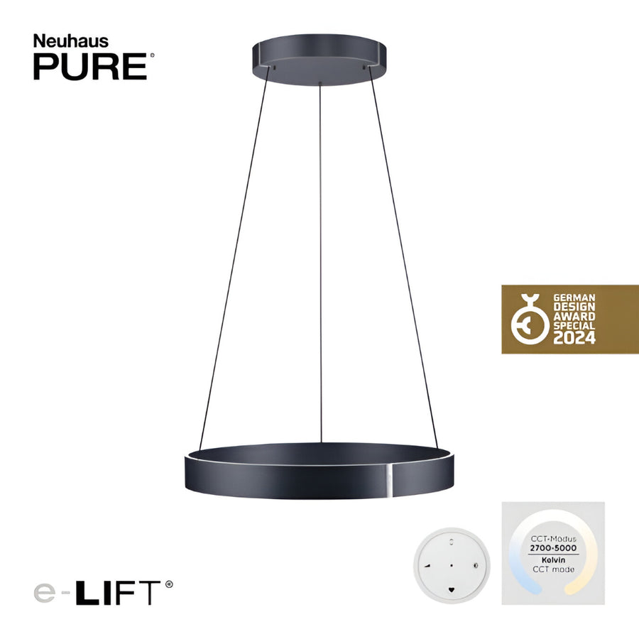 Neuhaus Pure pendant light with e-LIFT technology on a white background