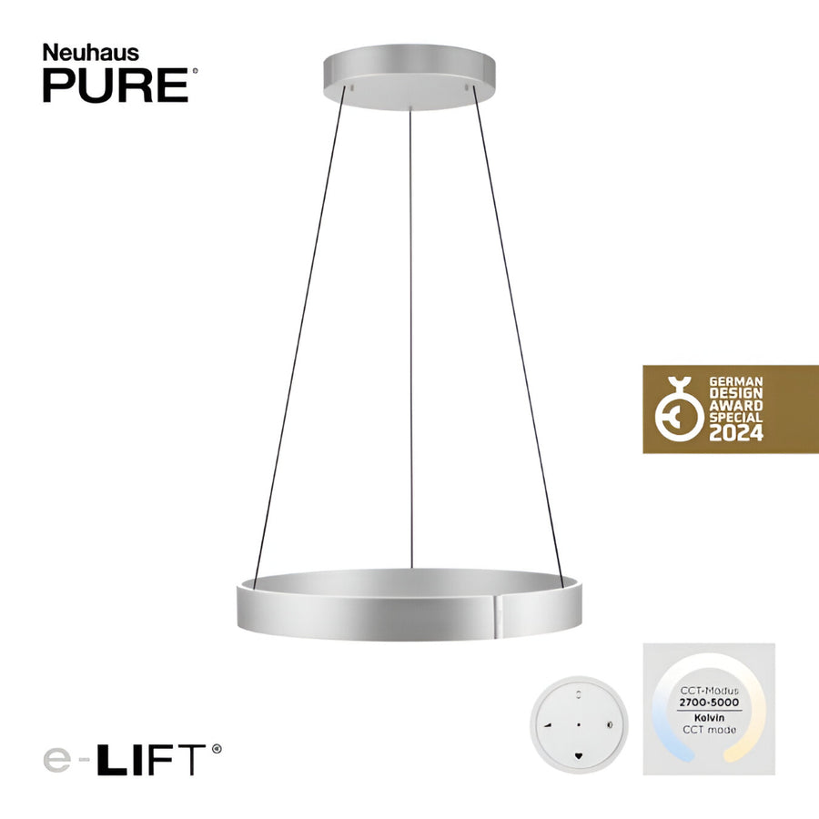 Neuhaus Pure pendant light with e-LIFT technology on a white background