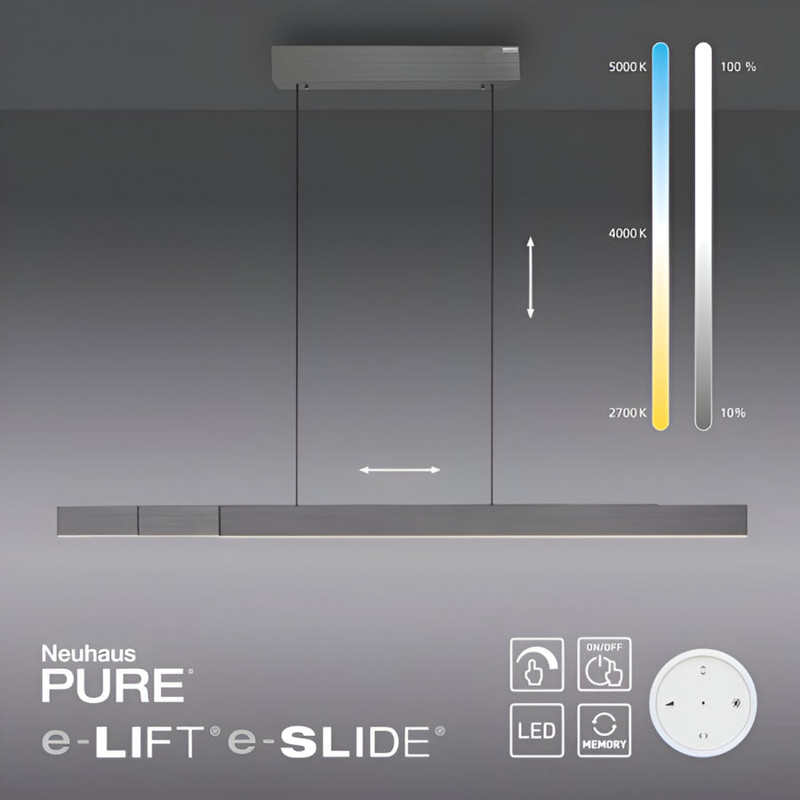  Moto-Rise Platinum Grey  Suspension Chandelier by Neuhaus Pure | Spacio