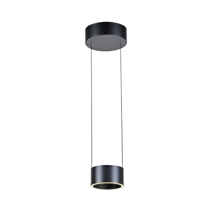 Black pendant light fixture with height adjustable feature on a white background from Neuhaus Pure, available at Spacio in India. 