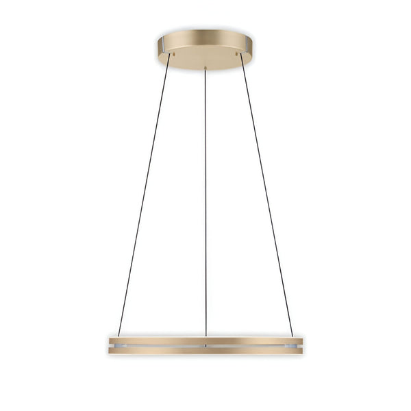 Modern Kinetic pendant light with gold finish on a white background from Neuhaus Pure available at Spacio retail stores in Mumbai & Kolkata. 