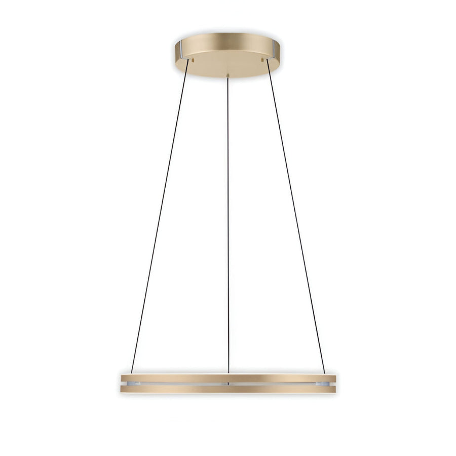 Modern Kinetic pendant light with gold finish on a white background from Neuhaus Pure available at Spacio retail stores in Mumbai & Kolkata. 