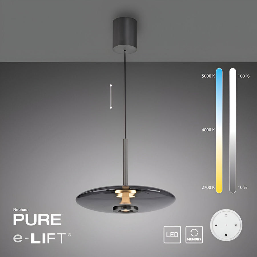 E-Vitrum Platinum Grey Pendant Light by Neuhaus Pure | Spacio