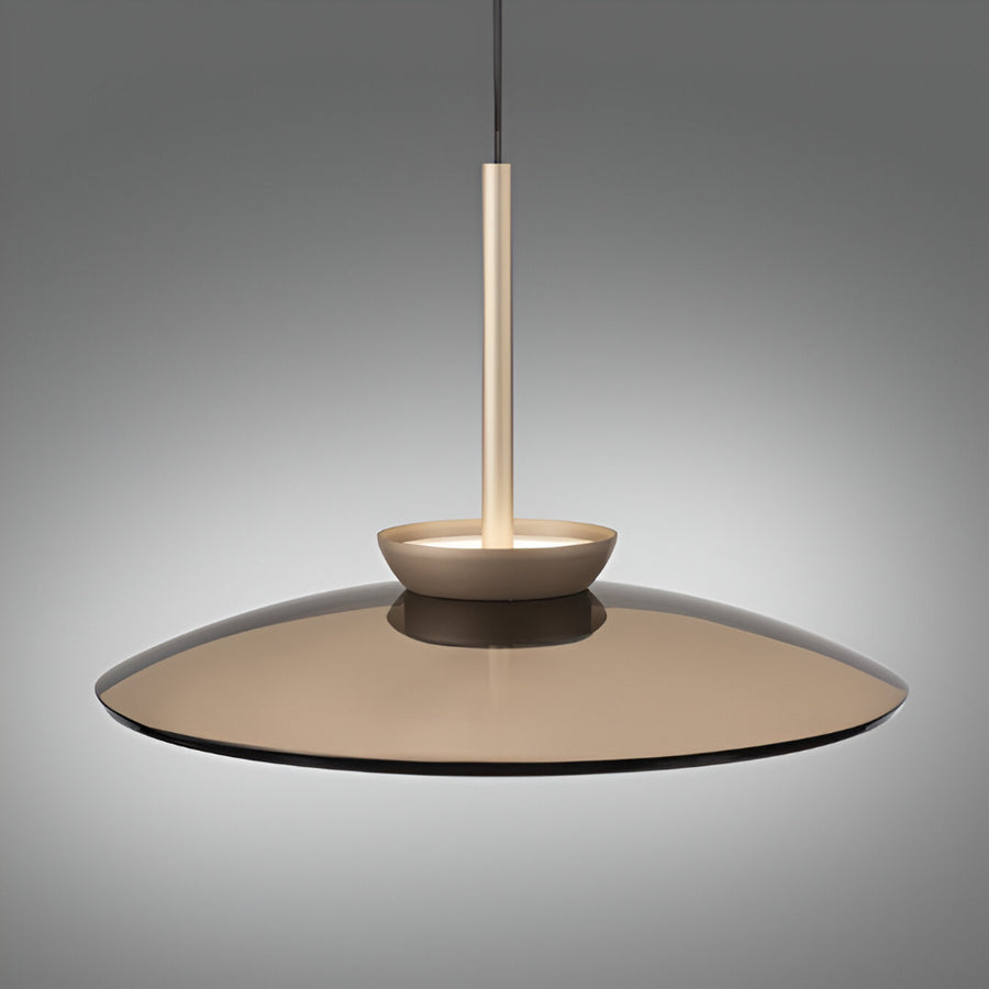 Beige pendant light on a gray background