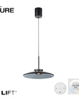 Neuhaus Pure kinetic pendant light with e-LIFT technology on a white background