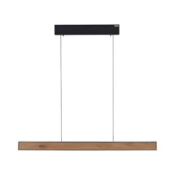Kinetic Light fixture with wooden base and black top on a white background for home office and dining table by Neuhaus Pure, available at Spacio retail stores in Mumbai. 