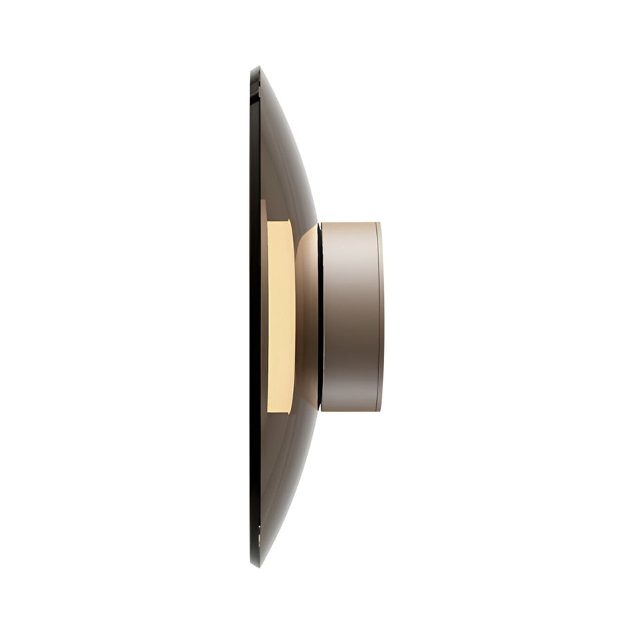 Side view of a modern wall-mounted wall light with a metallic frame on a white background from Neuhaus Pure available at Spacio retail stores in Mumbai & Kolkata. 