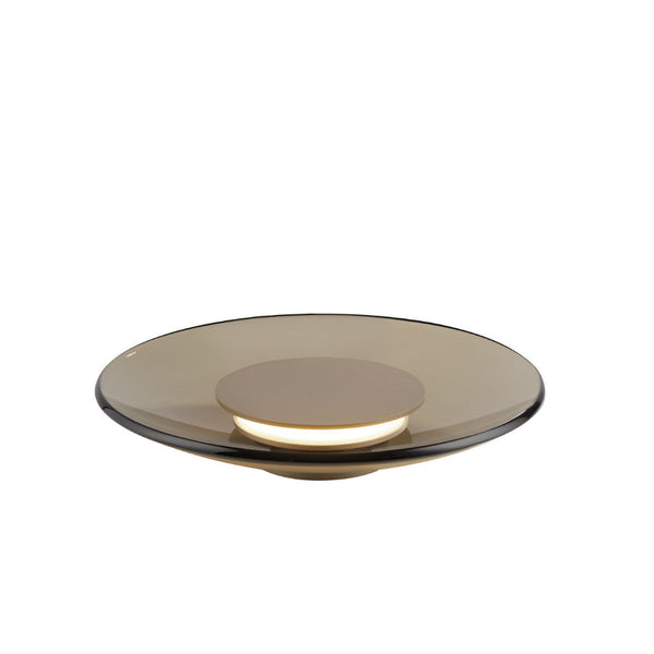 Round glass Moon table lamp with a reflective surface on a white background from Neuhaus Pure available at Spacio retail stores in India. 