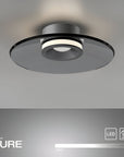 Ceiling light fixture with 'Neuhaus PURE' branding on a gray background