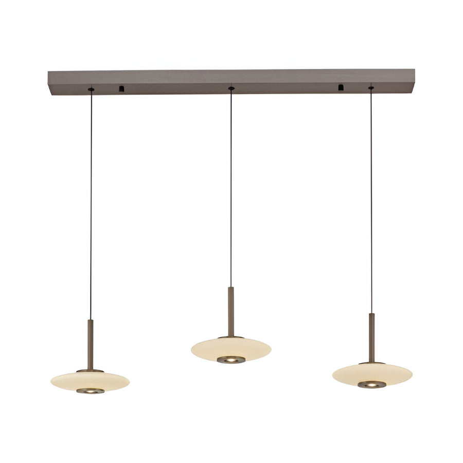 Modern pendant light fixture with three hanging lamps and a manual height adjustable system on a white background by Neuhaus Pure available at Spacio retail store in India. 