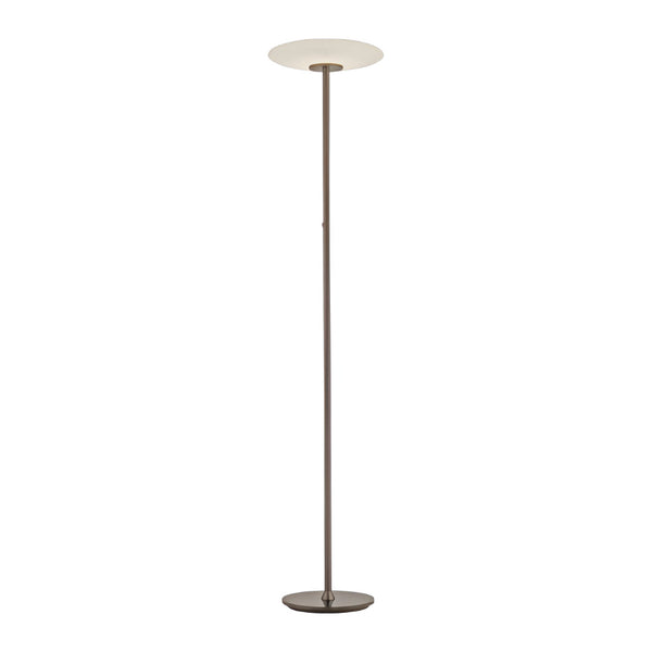 Floor lamp with a white shade on a white background