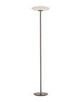 Floor lamp with a white shade on a white background