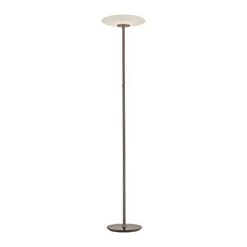 Floor lamp with a white shade on a white background