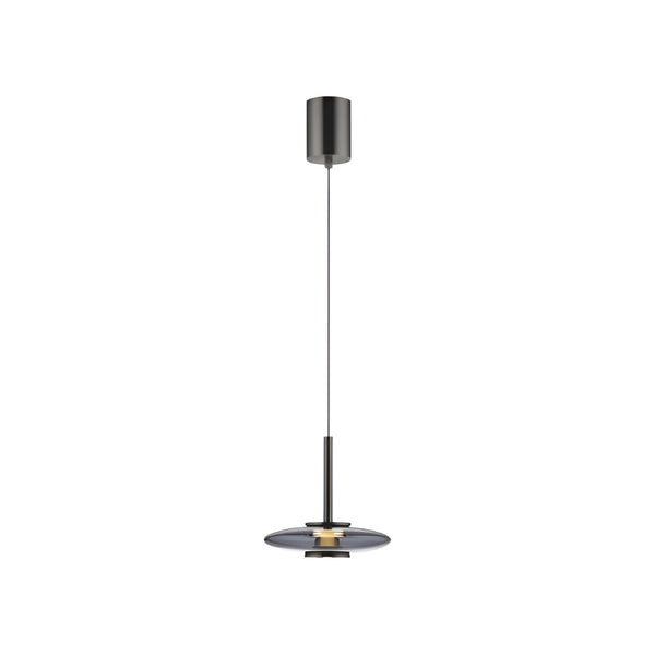 Black manual lift pendant light on a white background from Neuhaus Pure available at Spacio retail stores in Mumbai & Kolkata. 
