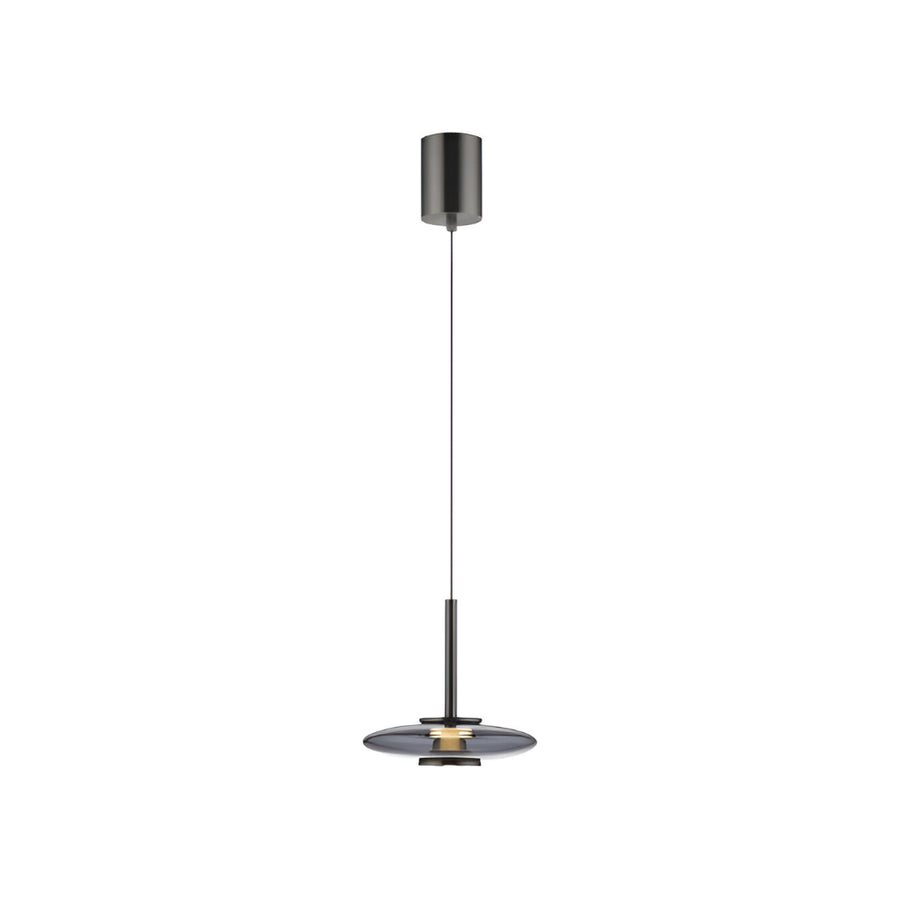 Black manual lift pendant light on a white background from Neuhaus Pure available at Spacio retail stores in Mumbai & Kolkata. 