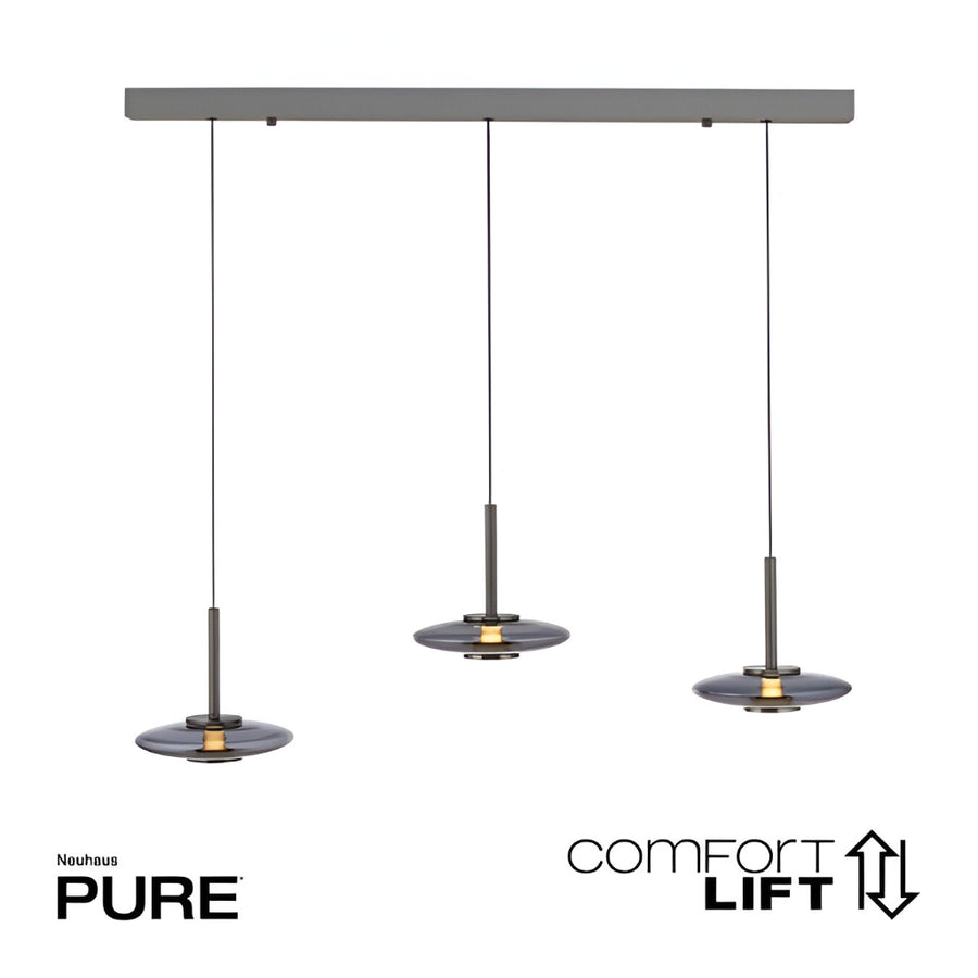 Neuhaus Pure comfort lift pendant lights on a white background