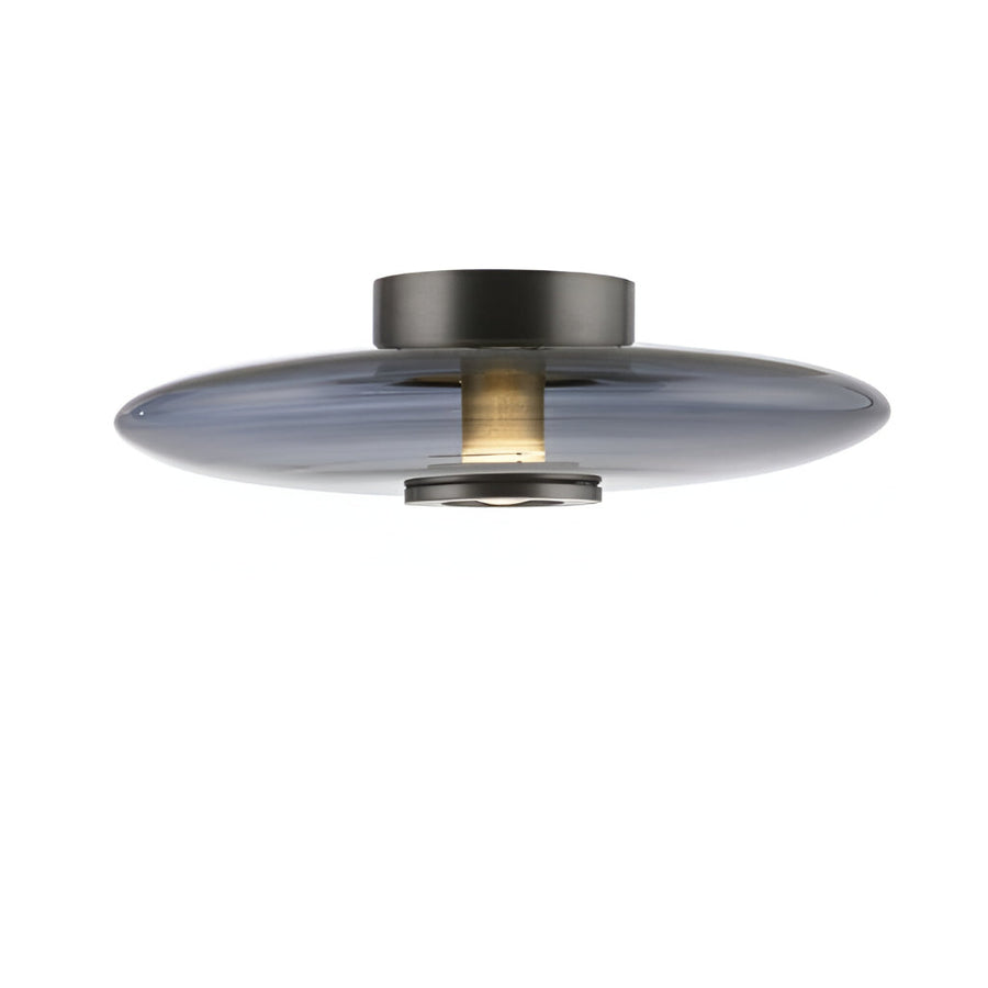 Ceiling light fixture with a black and gold design on a white background