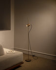 Modern floor lamp in a room with a neutral color palette