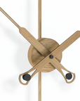 Wooden clock hands on a white background