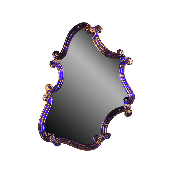 Ongaro Fuga Storti Co Loro Blue Murano Mirror