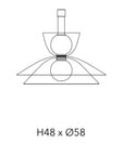 Measurement of the Gems Aurea pendant light by Penta