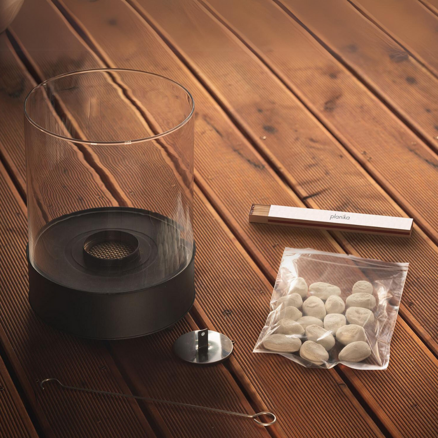 Chantico Glass Fire Table Top Bioethanol Fireplace by Planika | Spacio