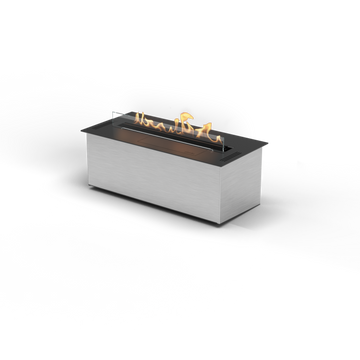 Modern fire pit table with flames on a white background from Planika available at Spacio retail stores in Mumbai & Kolkata