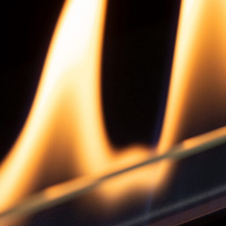 Close up of fire of Planika's FLA4 & FLA4+ bioethanol fireplace 