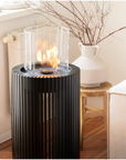 Closeup of a bioethanol fireplace from Planika available at Spacio retail stores in Mumbai & Kolkata. 
