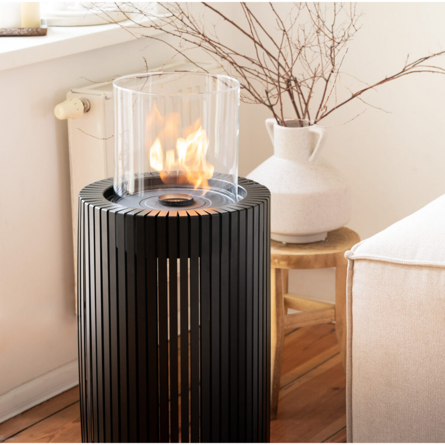 Closeup of a bioethanol fireplace from Planika available at Spacio retail stores in Mumbai & Kolkata. 