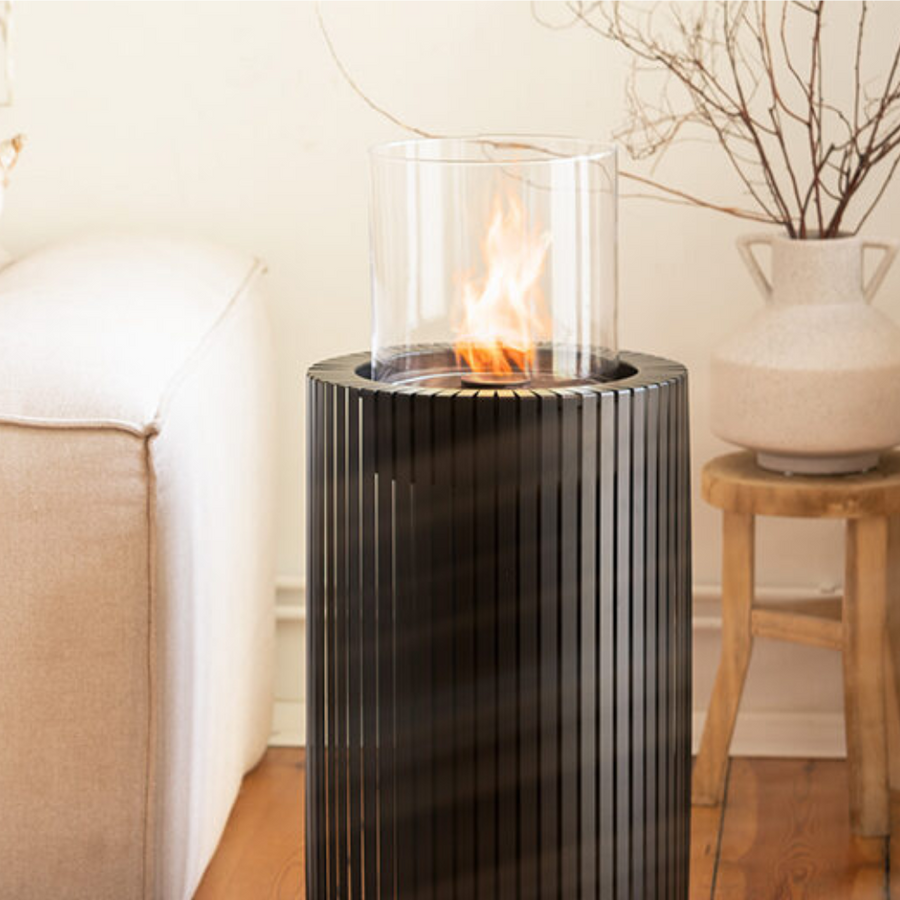 Close up of a bioethanol fireplace column