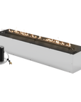 Rectangular indoor bioethanol automatic fireplace on a white background by Planika available at Spacio retail stores in India. 