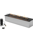 Rectangular indoor bioethanol automatic fireplace on a white background by Planika available at Spacio retail stores in India. 