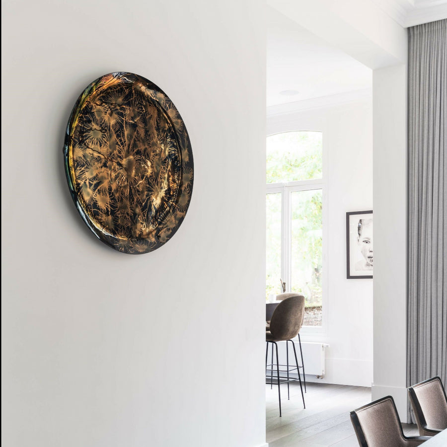 Prato de Parede Bronze Assoprado Fundo 90