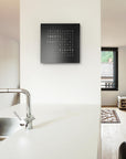 Qlocktwo Earth 45 Steel Black Pepper luxury wall Clock in a kitchen interior wall available at Spacio India, suitable for luxury homes wall styling