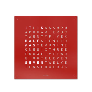 Qlocktwo Earth 90 Steel Red Pepper Limited Edition Clock on a white background available at Spacio India for luxury home decor collection of Timepieces & Clocks.