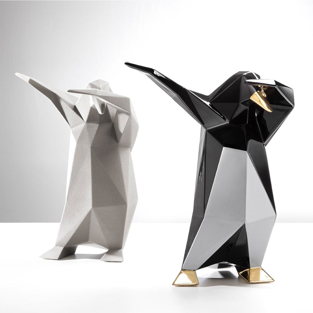 Dab Penguin Graphite Ceramic Sculpture by Bosa|Spacio