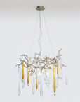 A Serip Aqua Chandelier from the Serip Aqua Collection, featuring delicate glass drops hanging elegantly.