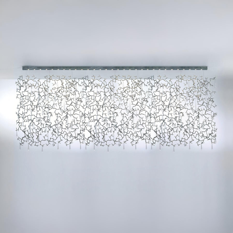 Modern screen light curtain fixture with intricate design on a plain background from Serip